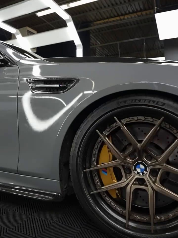 BMW M5, carbon fiber look interior trim wrap at Woks Detailing, photo 9