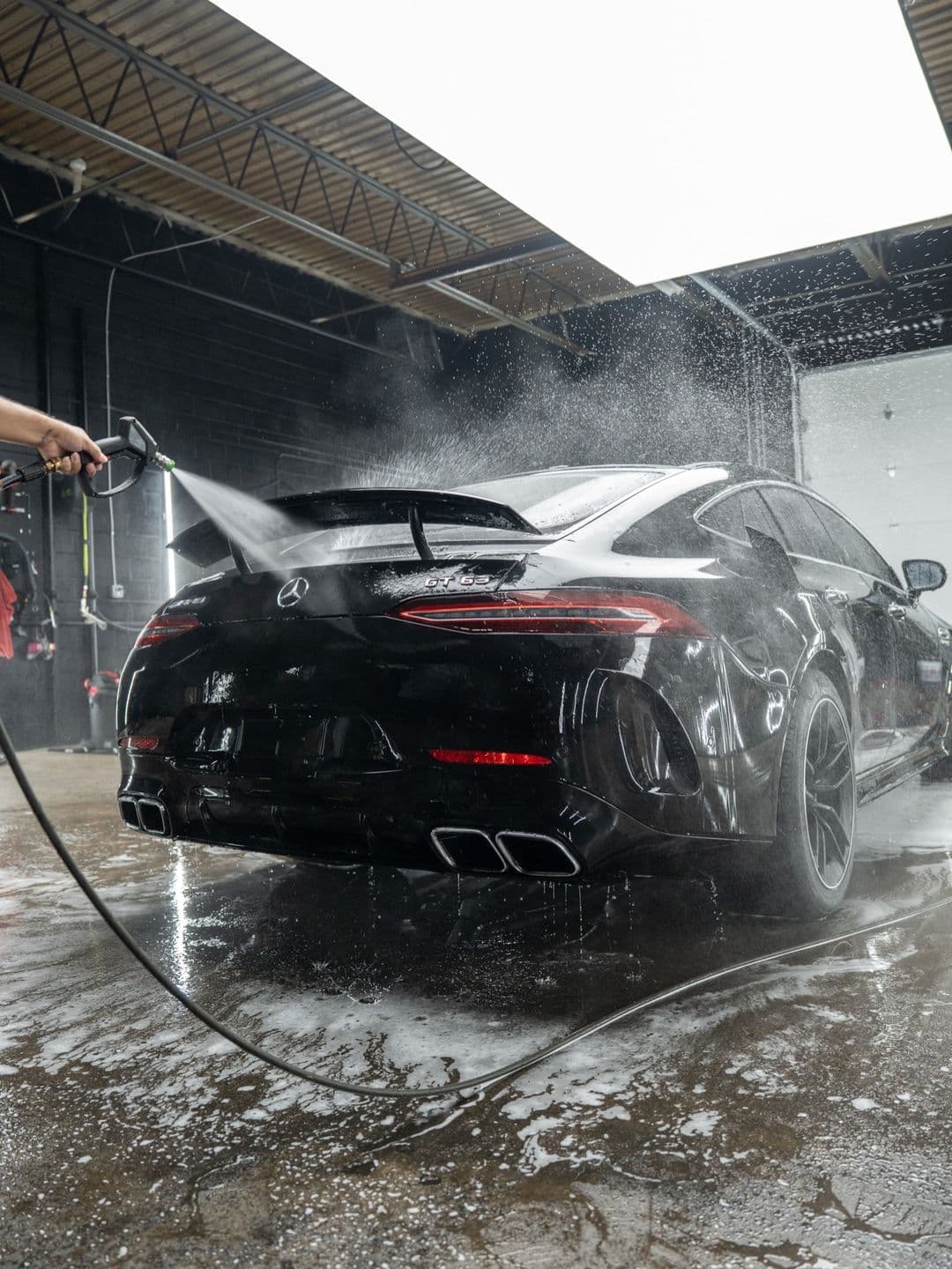 Mercedes-AMG GT 63, paint correction + carbon spoiler + chrome delete at Woks Detailing, photo 2